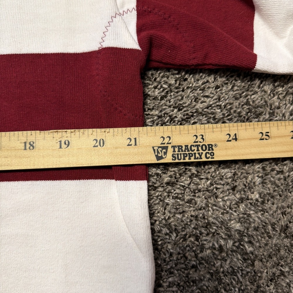 VTG Barbarian Rugby Wear Unity Rockets Burgundy White Striped 90s - Picture 5 of 6